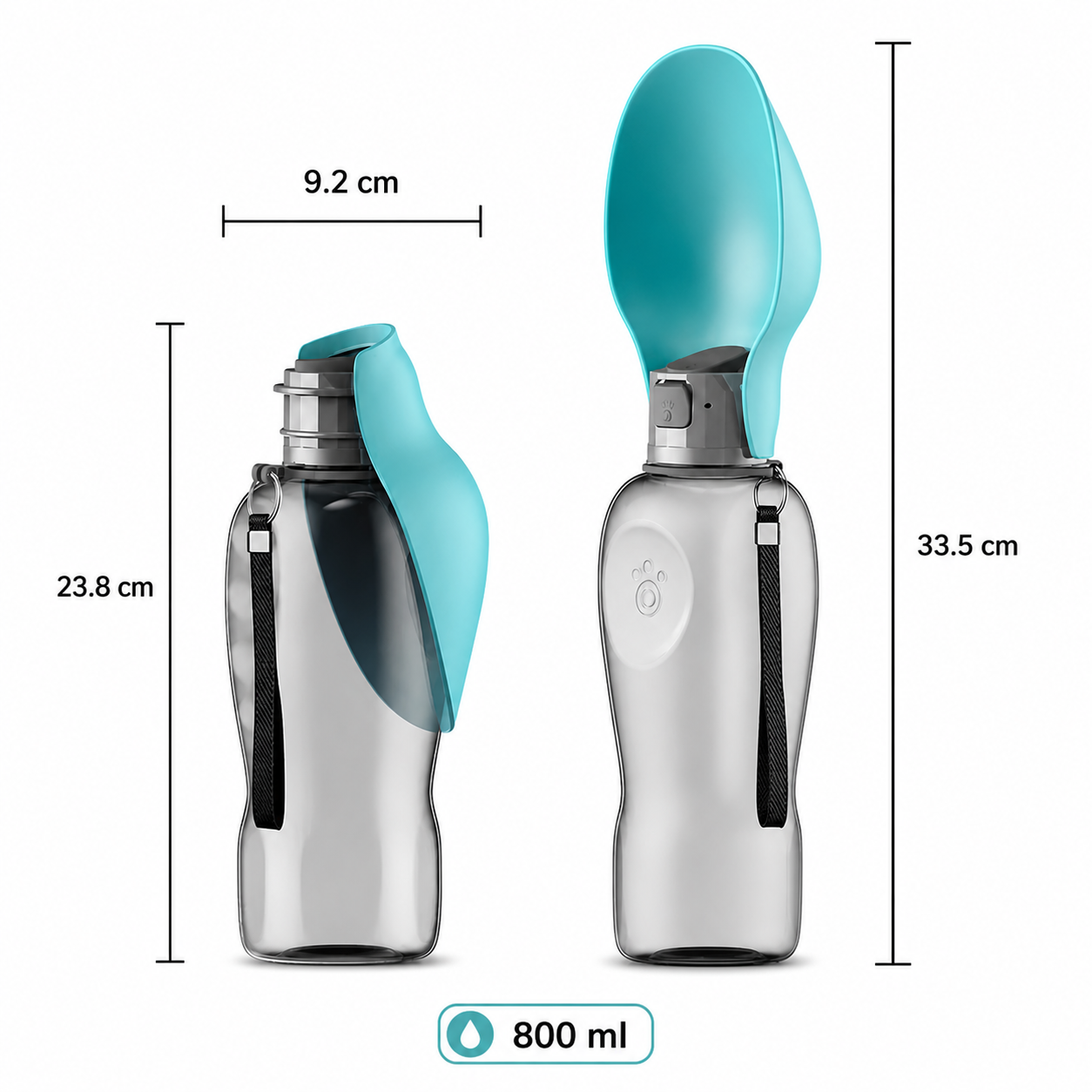 800ml Portable Dog Water Bottle – Travel Hydration Bottle