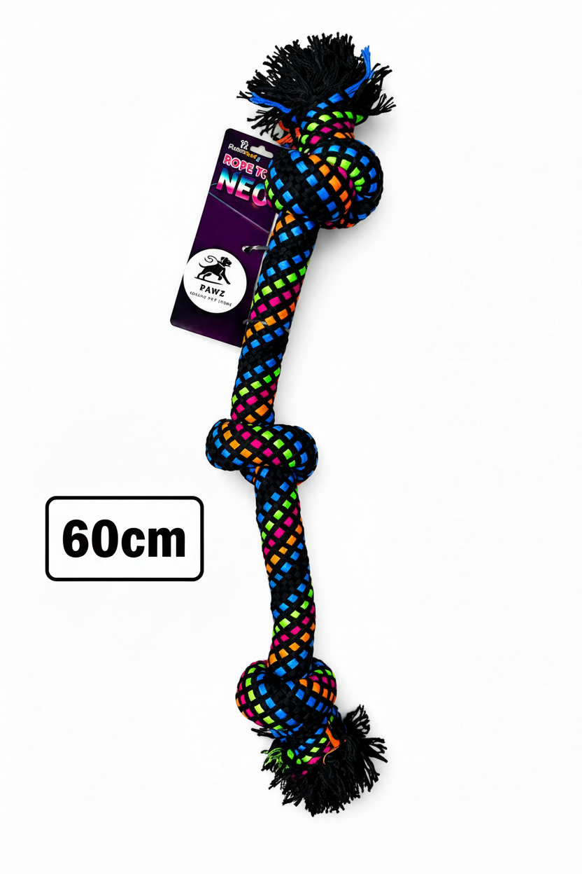 🐾 Pawz Colourful Knotted Tug Rope Dog Toy