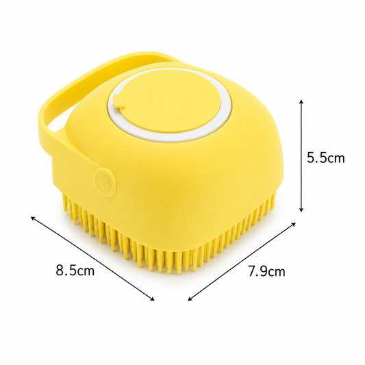 Silicone Pet Grooming Brush with Shampoo Dispenser