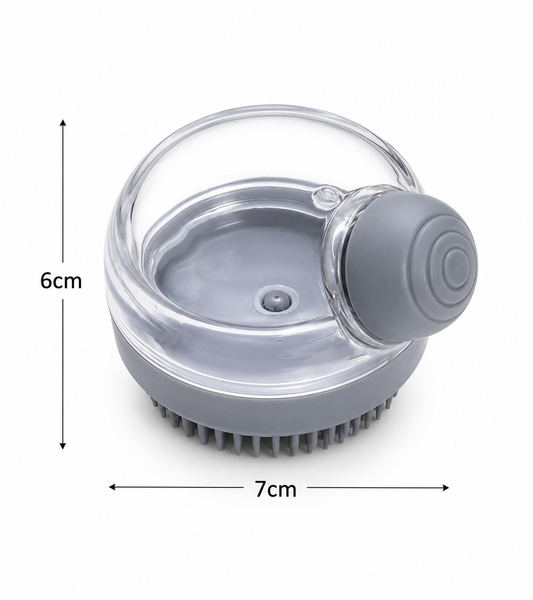 Pet Bathing Brush With Shampoo Dispenser, Soft Silicone Massage