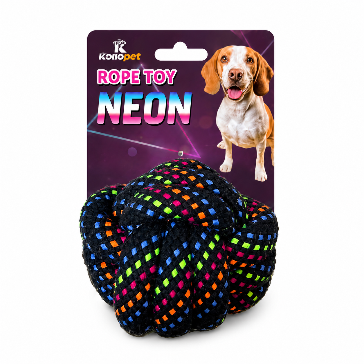 Neon Rope Ball Dog Toy – Large