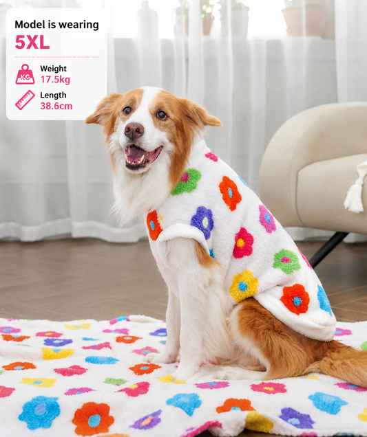 Colorful Flower Plush Dog Vest