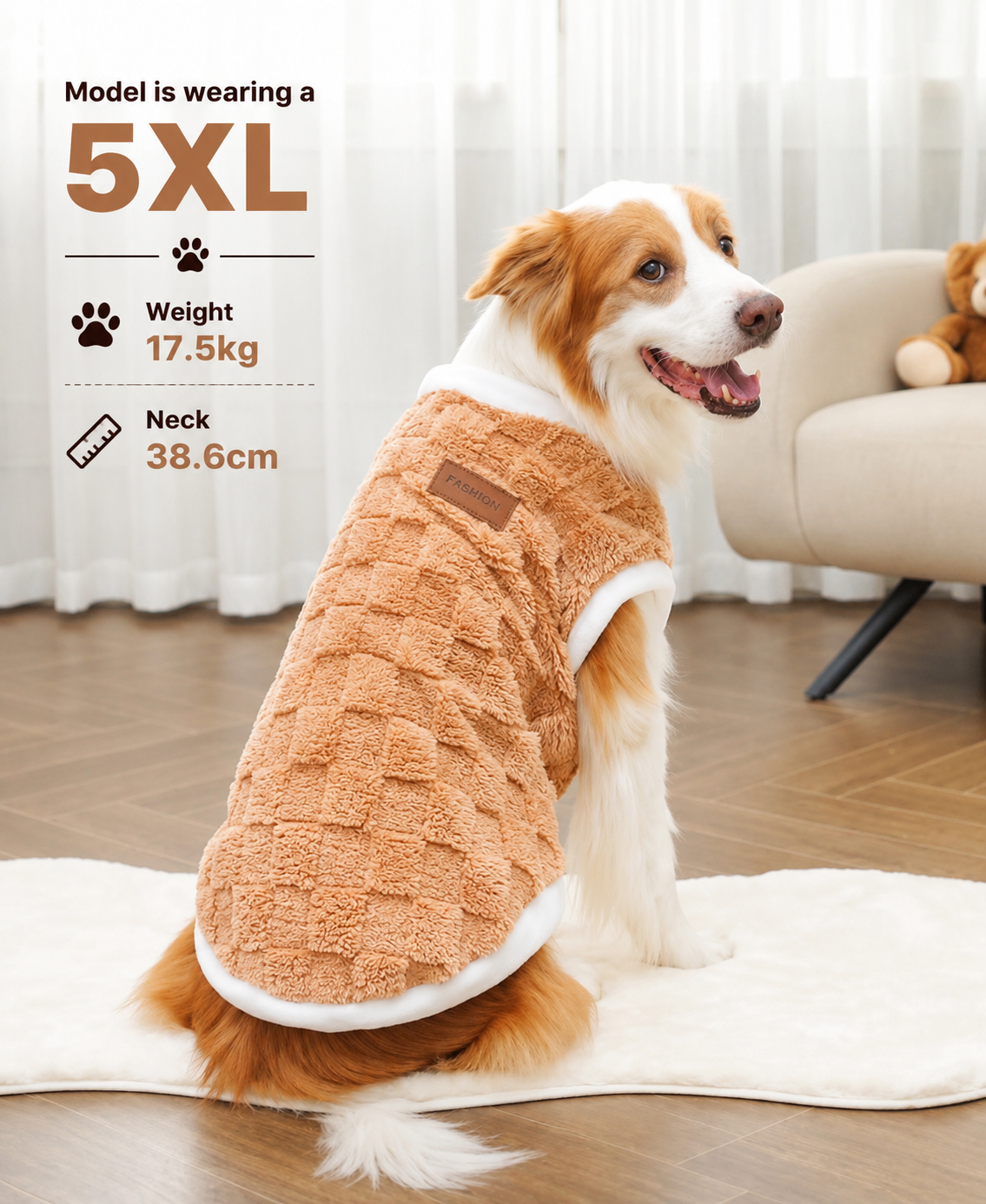 ๐พ Premium Plush Fleece Dog Vest โ Beige