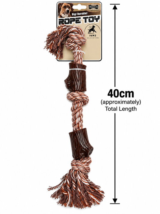🐾 Durable Rope & Wood-Style Chew Toy