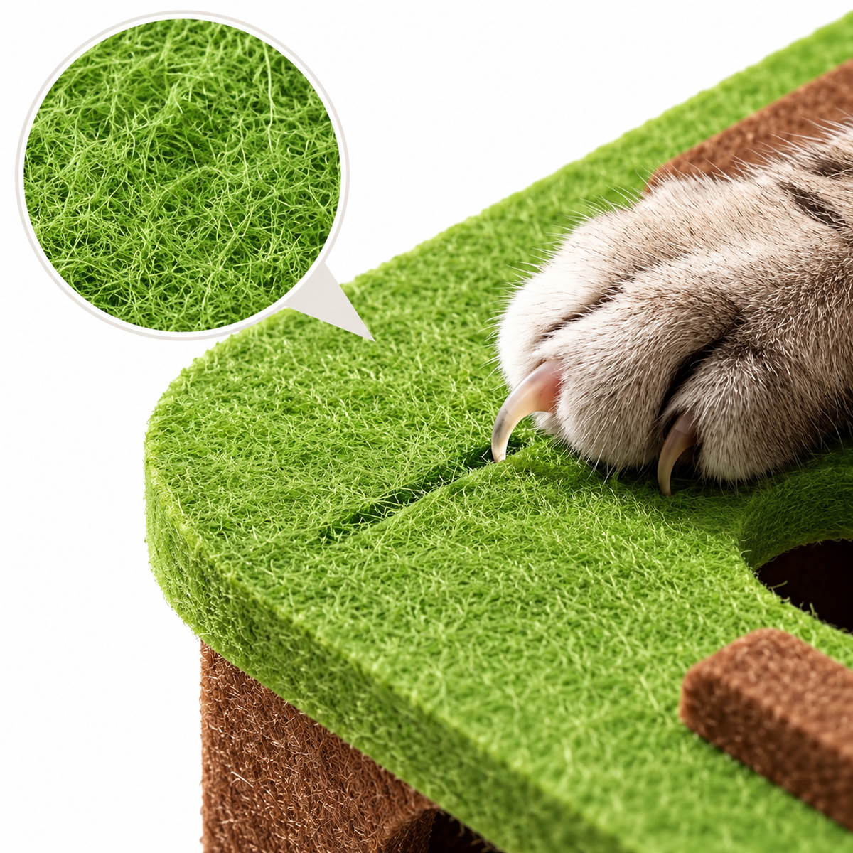 Interactive Cat Puzzle & Scratch Toy – Green