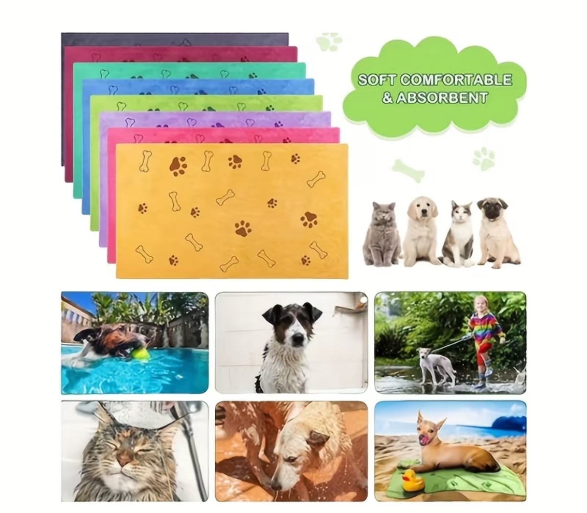🐾 Super Absorbent Dog Drying Towel