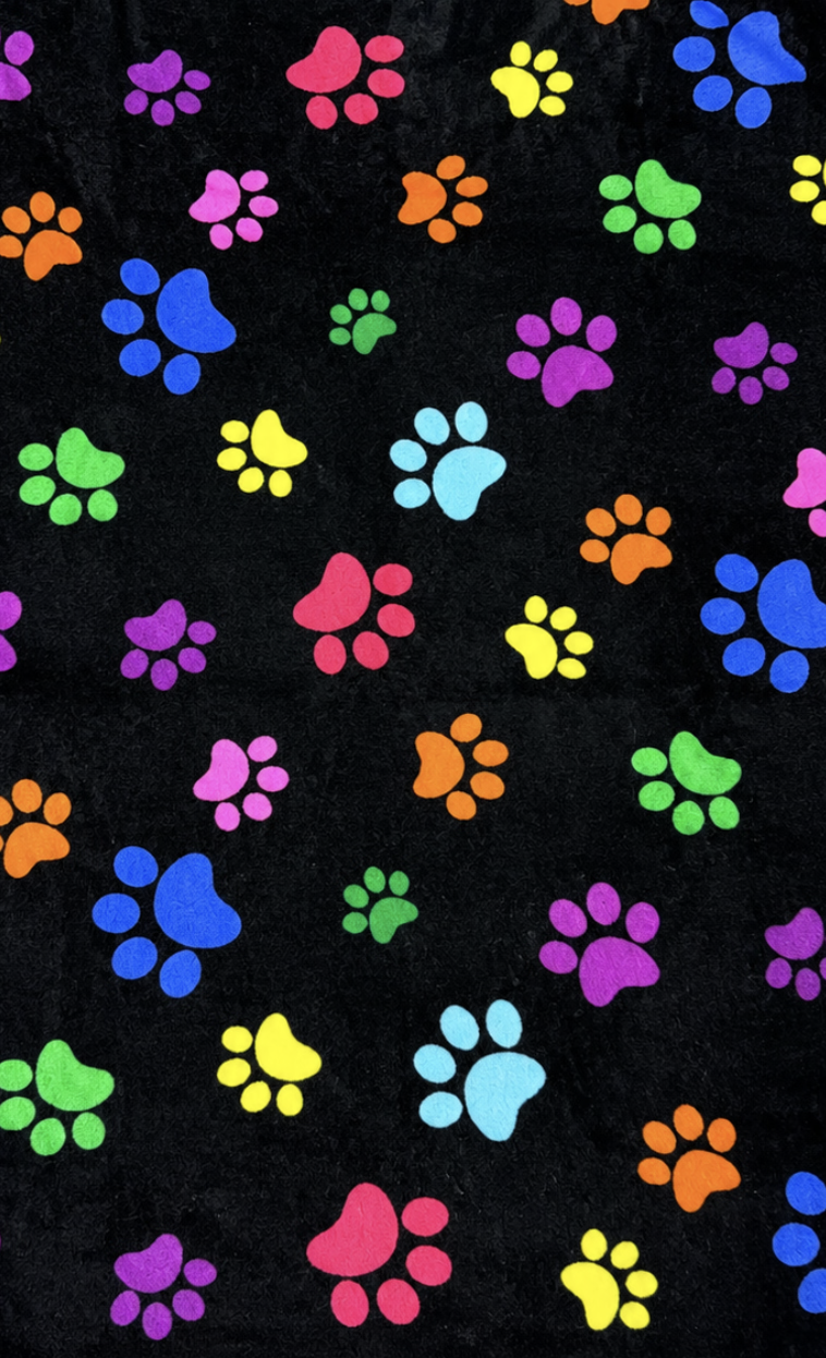 🐾 Pawz Colour Paw Print Fleece Blanket