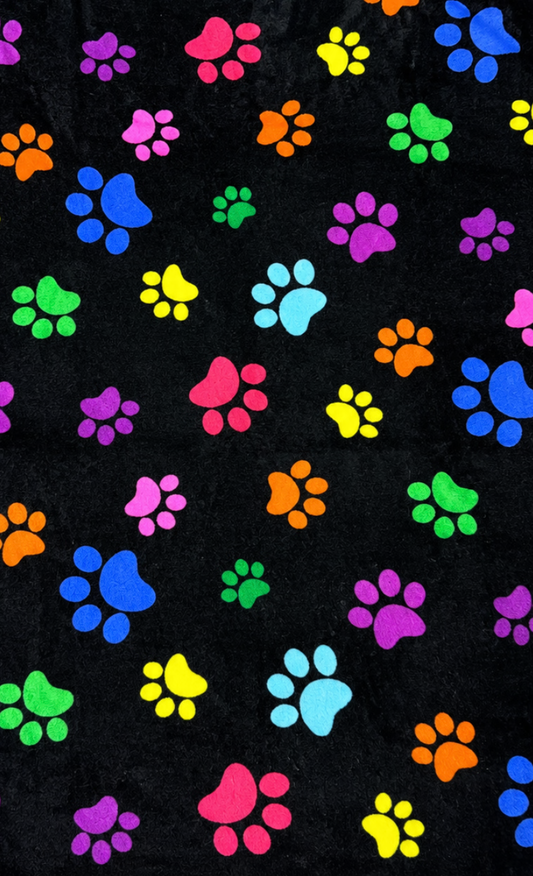 🐾 Pawz Colour Paw Print Fleece Blanket
