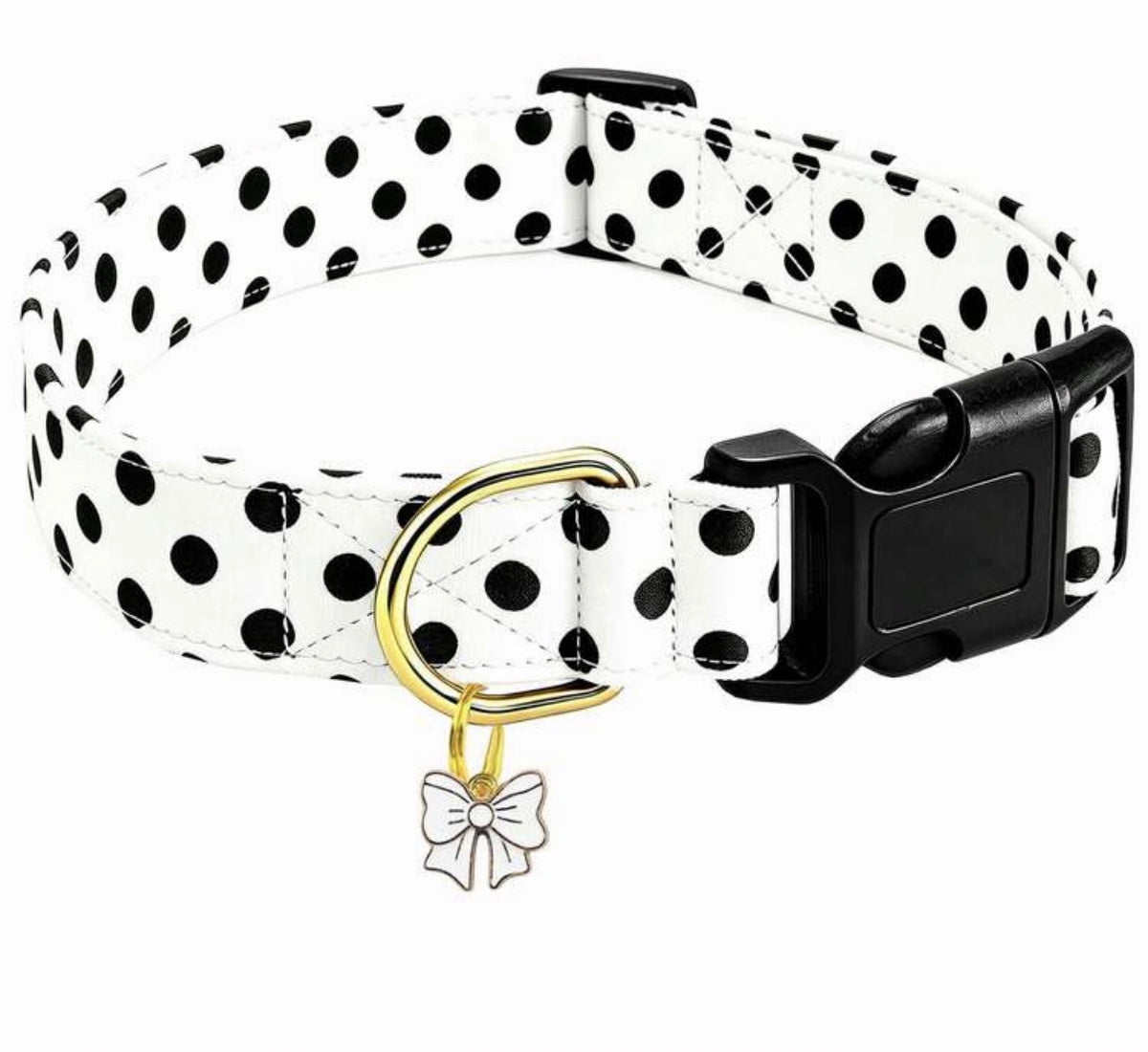 🖤 Polka Dot Adjustable Dog Collar
