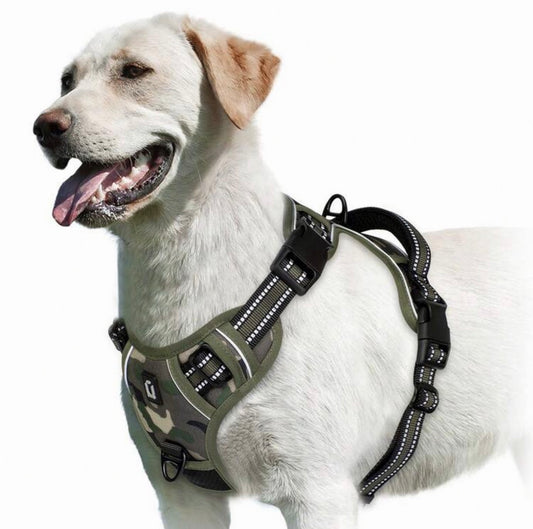Camouflage No-Pull Reflective Dog Harness