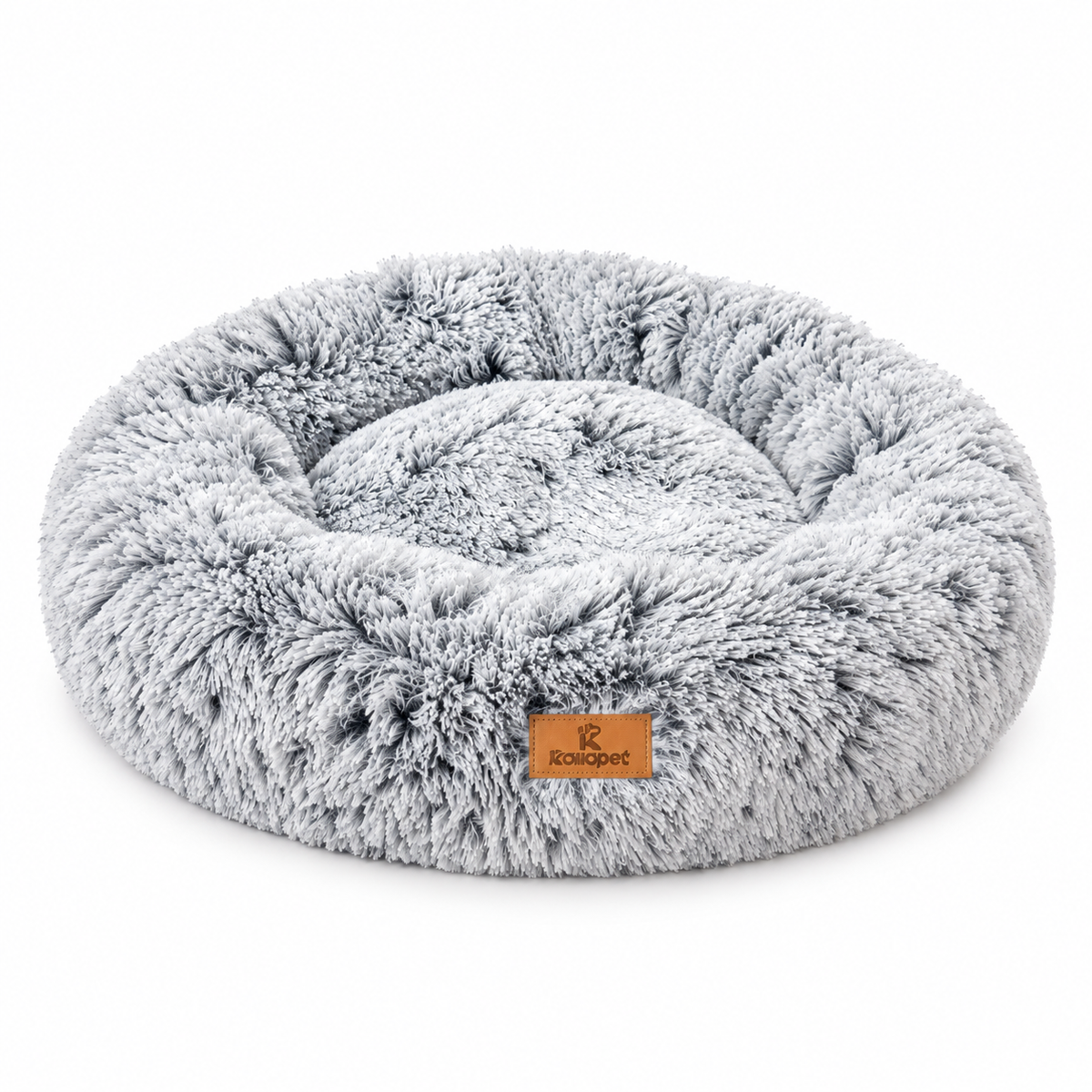 Luxury Plush Round Dog Bed – Grey