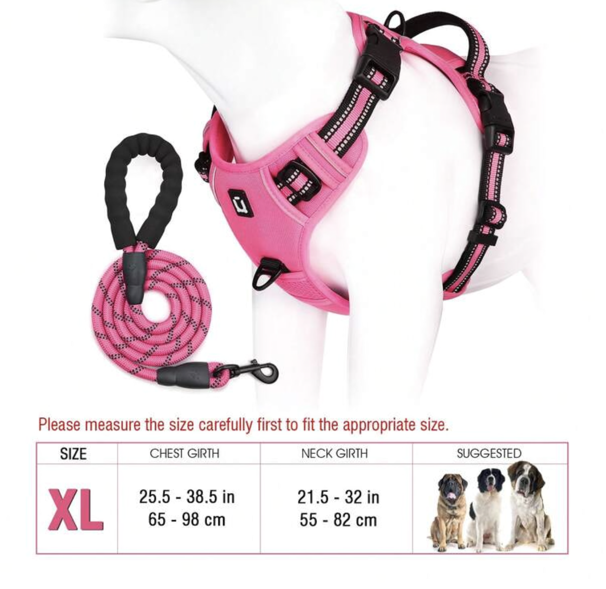 No-Pull Reflective Dog Harness & Rope Lead Set