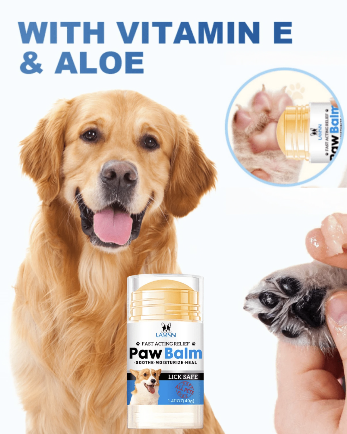 Dog Paw Balm Stick – Soothes Dry & Cracked Paws 🐾