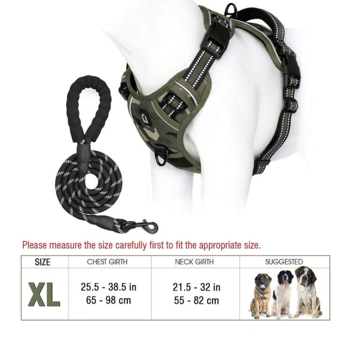 Camouflage No-Pull Reflective Dog Harness