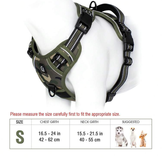 Camouflage No-Pull Reflective Dog Harness