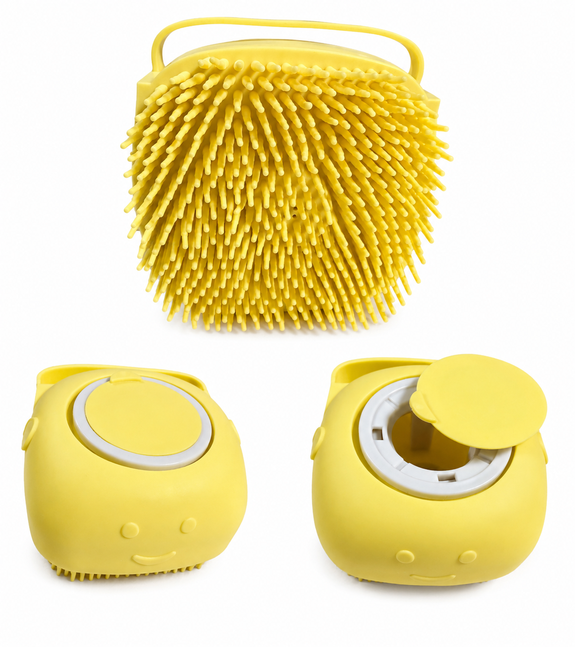 Silicone Pet Grooming Brush with Shampoo Dispenser