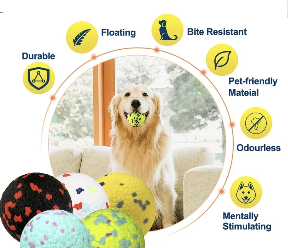 2pcs Durable Bouncy Dog Balls