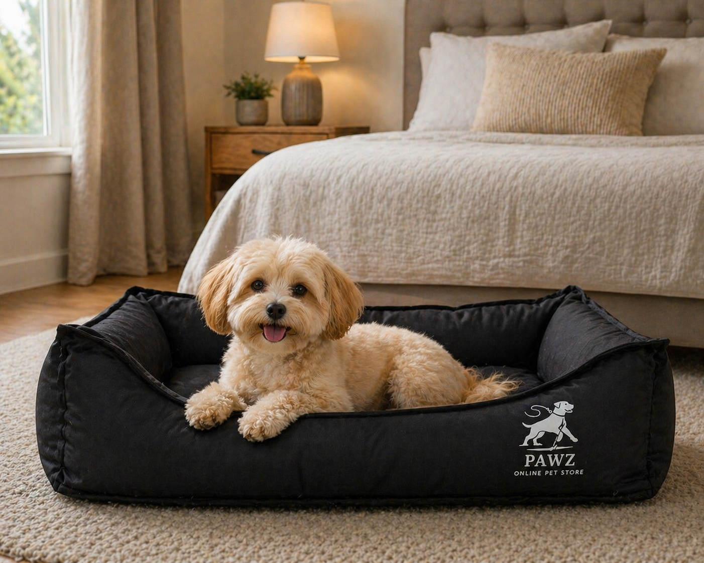 Canvas Dog Bed Small - Navy Blue