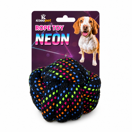 Neon Rope Ball Dog Toy – Large