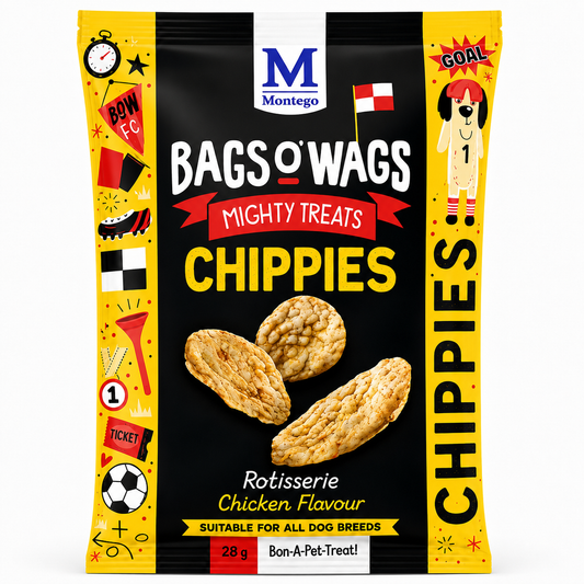 Bags O’ Wags Mighty Treats Chippies – Rotisserie Chicken Flavour (28g)
