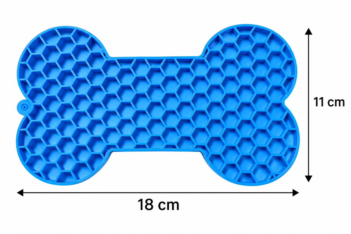 🐾 Bone-Shaped Silicone Lick Mat – 18 × 11 cm