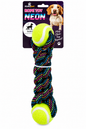 🐾 Neon Double Tennis Ball Rope Toy – Approx. 30cm