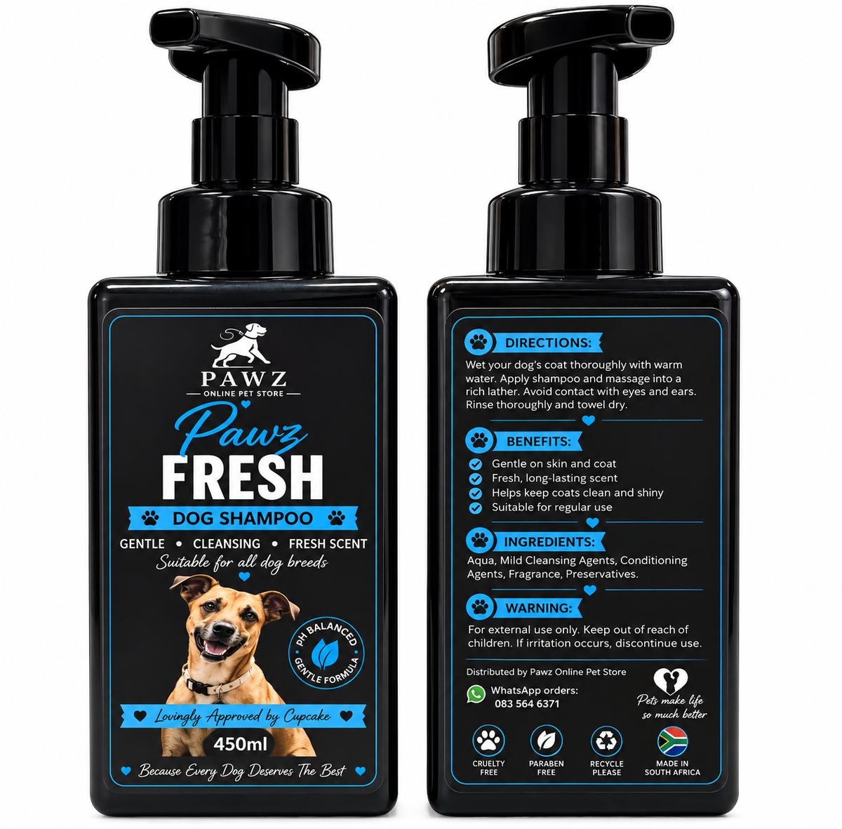 🐾 Pawz Fresh Dog Shampoo & Conditioner – 450ml