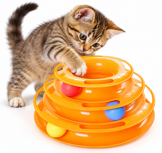 3-Tier Interactive Cat Ball Track Toy 🐱