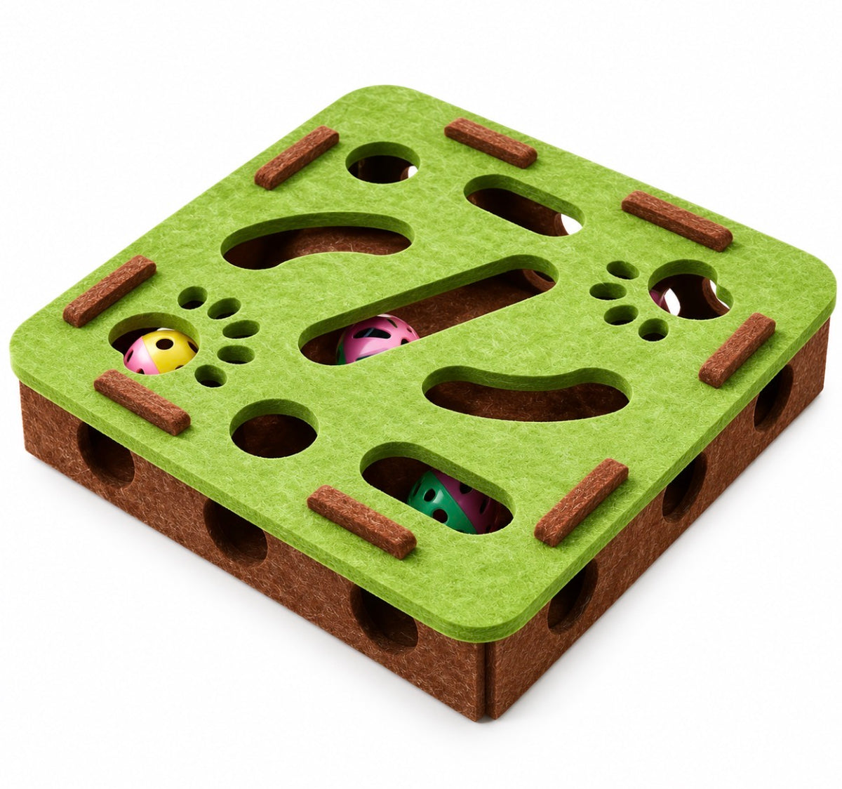 Interactive Cat Puzzle & Scratch Toy – Green